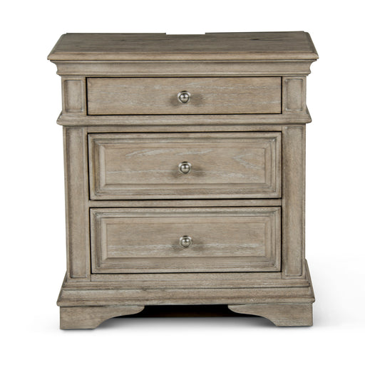 Steve Silver Highland Park 3 Drawer Nightstand in Waxed Driftwood - Furniture House (VA)