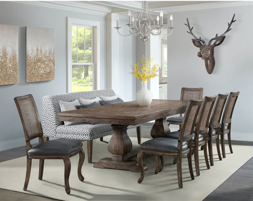 Elements International Gramercy Rectangular Dining Table in Brown DGC500DTC