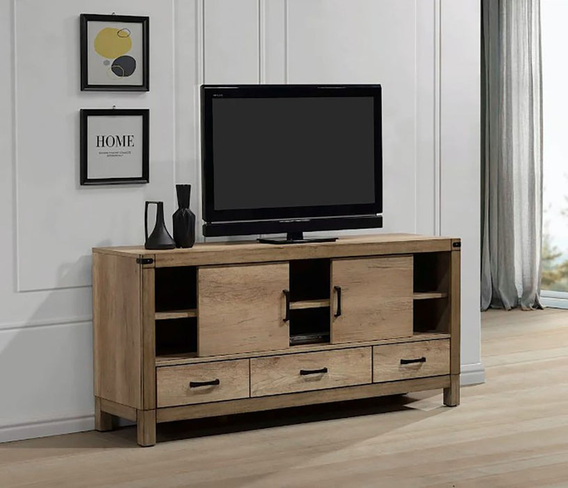 Crown Mark Furniture Matteo 3 Drawer TV Stand in Brown