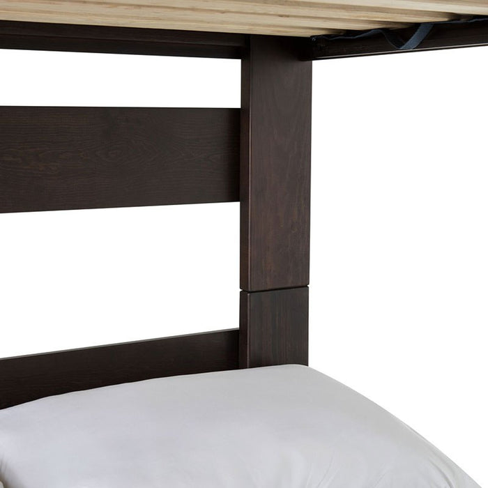 Elements International Vista Twin over Full Bunk Bed with Ladder in Brown