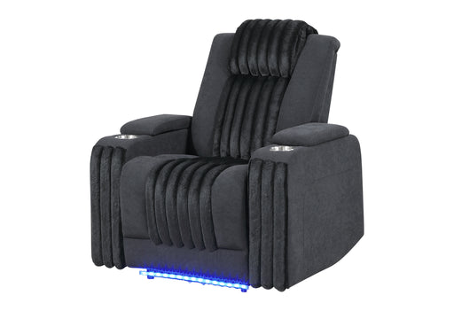 U8000 BLACK POWER RECLINER W/ POWER HEADREST & LED LIGHT - Furniture House (VA)