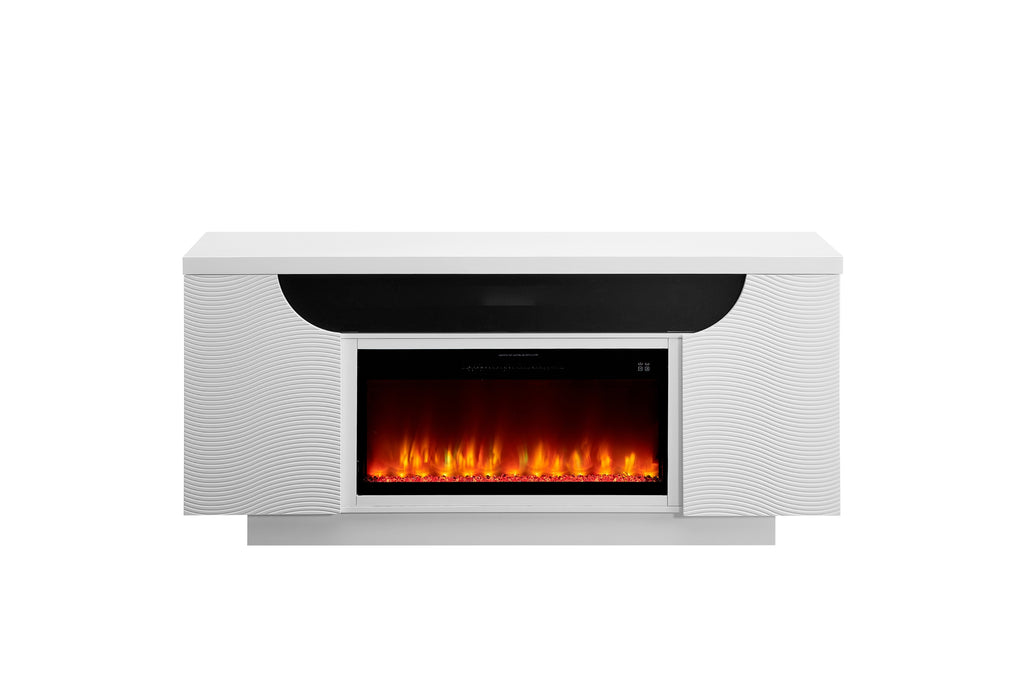 AILEEN WHITE 76" ENT UNIT W/LED, SPEAKERS, CRYSTAL AND POP-UP DOORS - Furniture House (VA)