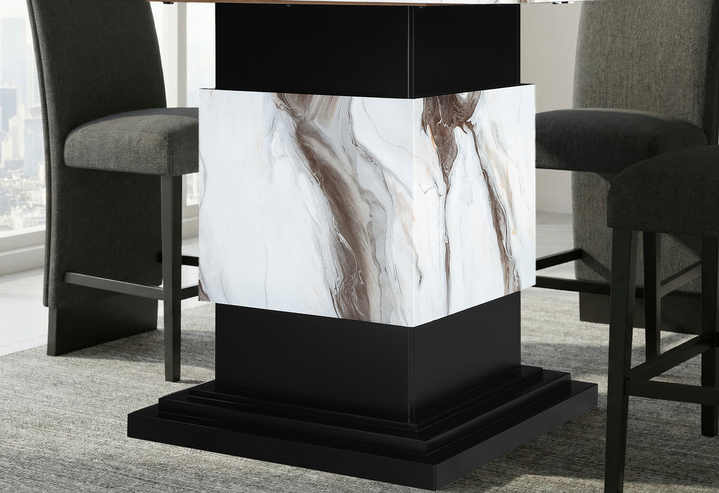 D12 BAR TABLE AND 4 D12 BROWN BAR STOOLS - Furniture House (VA)