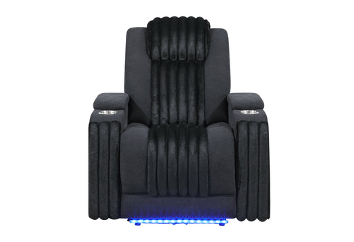 U8000 BLACK POWER RECLINER W/ POWER HEADREST & LED LIGHT - Furniture House (VA)
