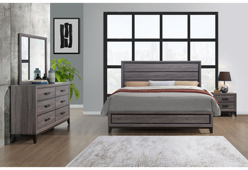 KATE FOIL GREY KING BED, DRESSER, MIRROR, NIGHTSTAND - Furniture House (VA)
