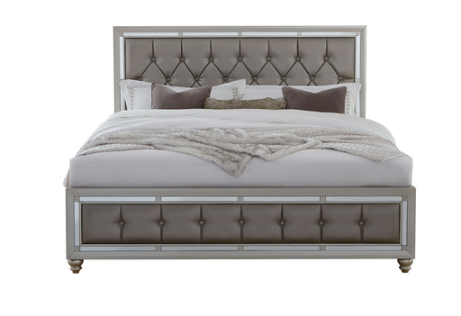 RILEY SILVER KING BED, DRESSER, MIRROR, 2 NIGHTSTANDS AND CHEST - Furniture House (VA)