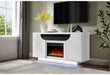 AILEEN WHITE 66" ENT UNIT W/LED, SPEAKERS, CRYSTAL AND POP-UP DOORS - Furniture House (VA)
