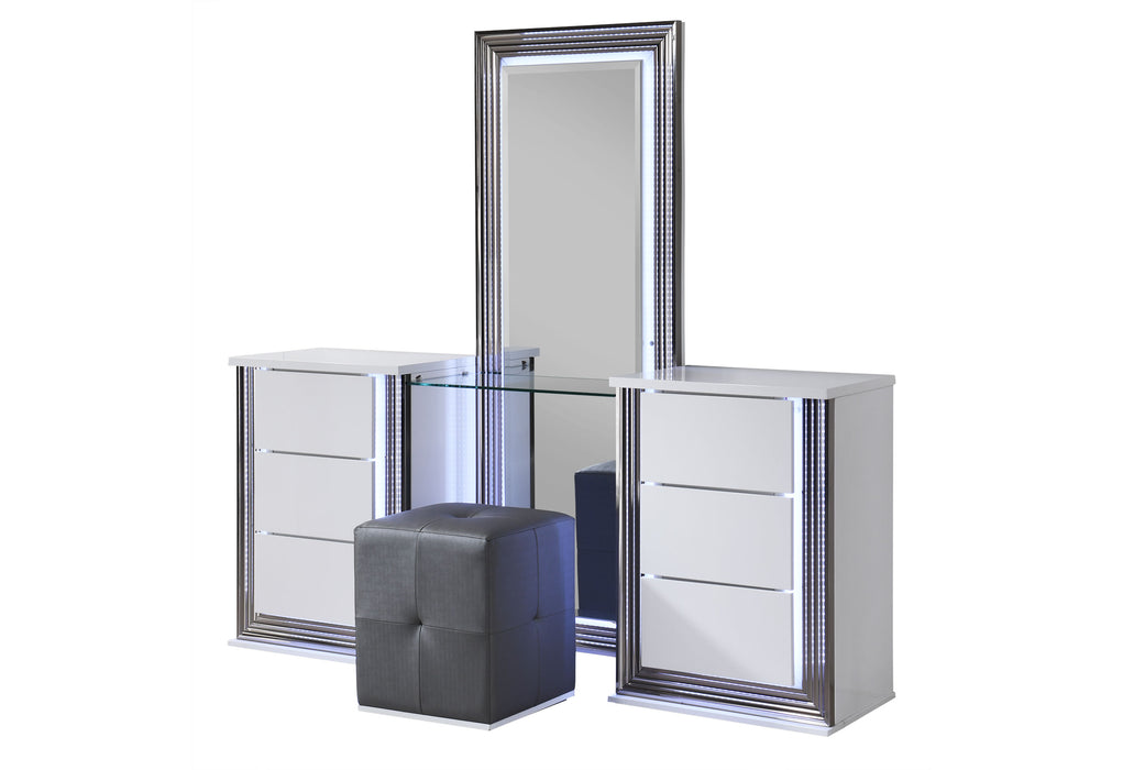 YLIME-SMOOTH WHITE-KBG FULLY SLATTED W/ VANITY SET-N - Furniture House (VA)