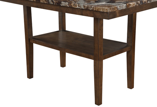D4355 BROWN BAR TABLE WITH 4 BAR STOOLS AND BENCH - Furniture House (VA)
