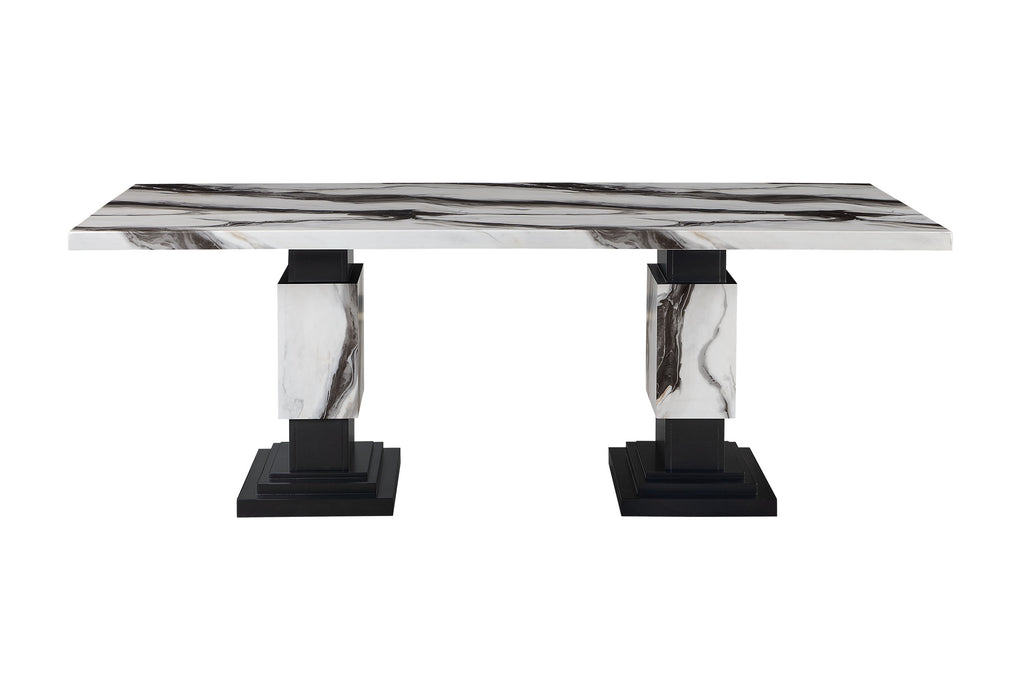D12 DINING TABLE AND 8 D12 BLACK DINING CHAIRS - Furniture House (VA)