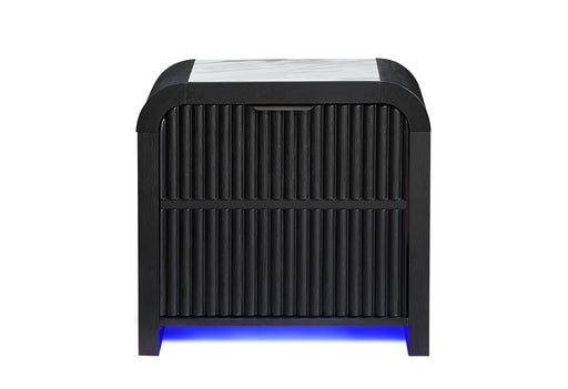BECKETT WHITE/BLACK NIGHTSTAND WITH LED, COOLER AND SPEAKER - Furniture House (VA)