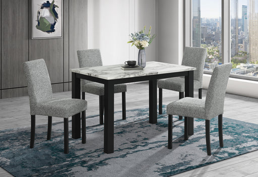 D8032DT WHT/BLK DINING TABLE & D9026DC GRY DINING CHAIR - Furniture House (VA)