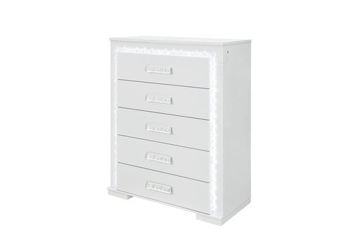NAOMI SILVER MARBLE CHEST WITH LED - Furniture House (VA)