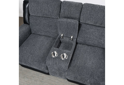 U5914/U5915 GREY/BLACK REC SOFA/CRLS W/IMMERSIVE SOUND & BLUE LED/REC - Furniture House (VA)