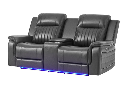 U8879 BLANCHE CHARCOAL PWR CON REC LS W/LED, GLOBAL SS & SUBWOOFER - Furniture House (VA)