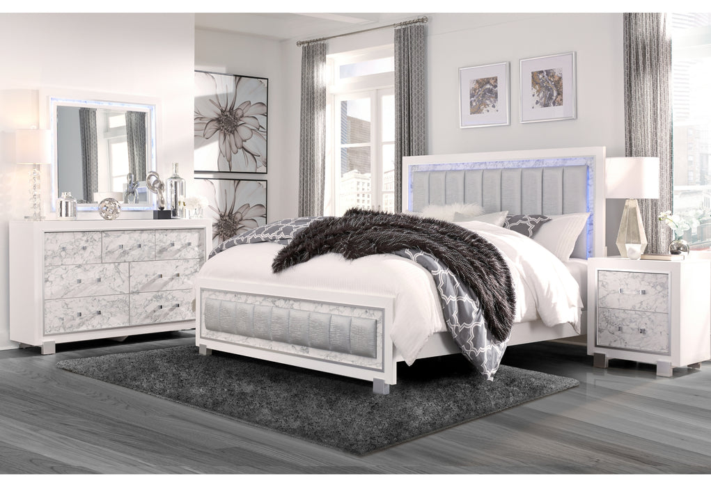 SANTORINI WHITE QUEEN BED GROUP - Furniture House (VA)