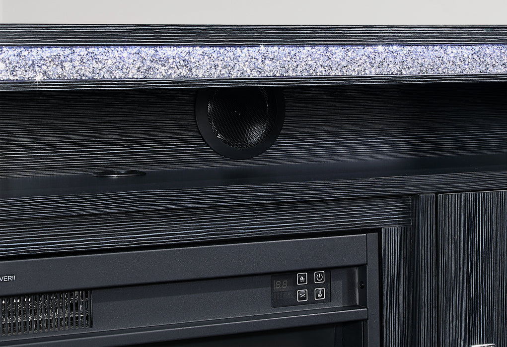 LILY DARK GREY ENT UNIT 72 INCH W/ LED, SPEAKERS, CRYSTAL INSERTS