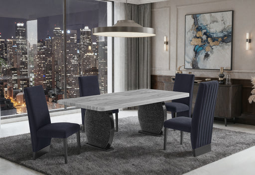 D2502 DINING TABLE AND 6 D12 BLACK DINING CHAIR - Furniture House (VA)
