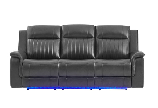 U8879 BLANCHE CHARCOAL PWR REC SOFA W/LED & GLOBAL SURROUND SYSTEM - Furniture House (VA)