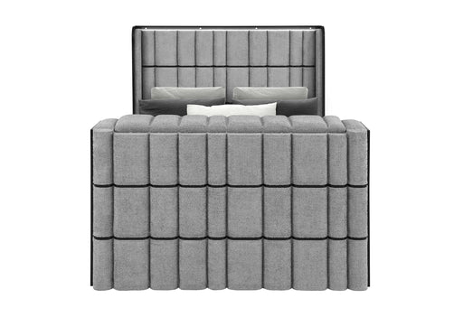 ISABELLA GREY QUEEN BED W/LED, TV LIFT, SPEAKER AND FIREPLACE - Furniture House (VA)