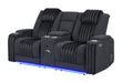 U8000 BLACK PWR CONSOLE REC LOVESEAT W/PHR, LED AND SPEAKER - Furniture House (VA)