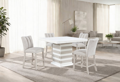 D2507 BAR TABLE WITH 4 D06 BAR STOOLS BEIGE - Furniture House (VA)