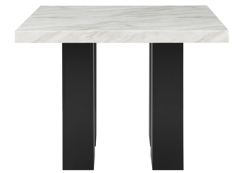 D04 WHITE BAR TABLE AND 6 D04 BLACK BAR STOOL - Furniture House (VA)