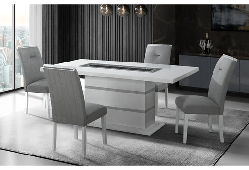 MONACO WHITE DINING TABLE + 8 MONACO DINING CHAIR - Furniture House (VA)