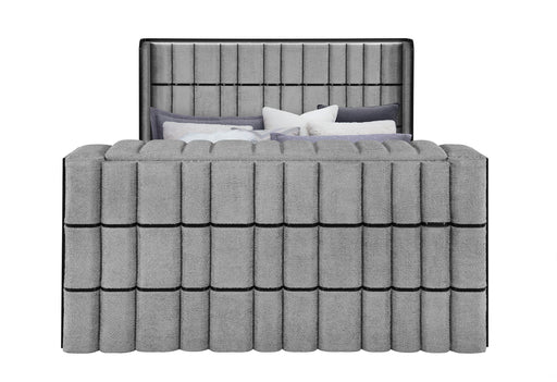 ISABELLA GREY KING BED W/LED, TV LIFT, SPEAKER AND FIREPLACE - Furniture House (VA)