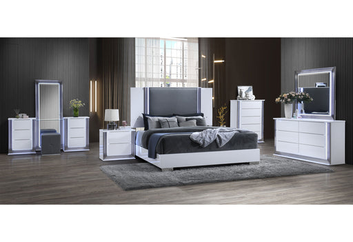 YLIME-SMOOTH WHITE-KBG FULLY SLATTED W/ VANITY SET-N - Furniture House (VA)