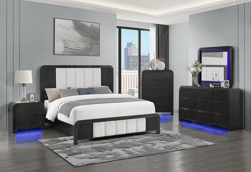 BECKETT WHITE/BLACK QUEEN BED GROUP WITH COOLER & SPEAKER - Furniture House (VA)