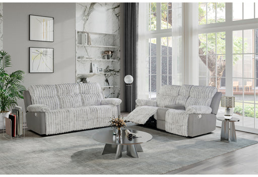 U6028 GREY RECLINING SOFA/CONSOLE RECLINING LOVESEAT - Furniture House (VA)
