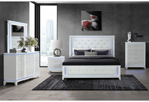 ALINA WHITE FULL BED GROUP WITH LED, COOLER, SPEAKER AND USB - Furniture House (VA)