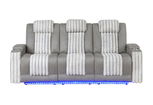 U8000 GREY PWR REC SOFA W/PHR, DDT, READING LIGHT & LED LIGHT - Furniture House (VA)