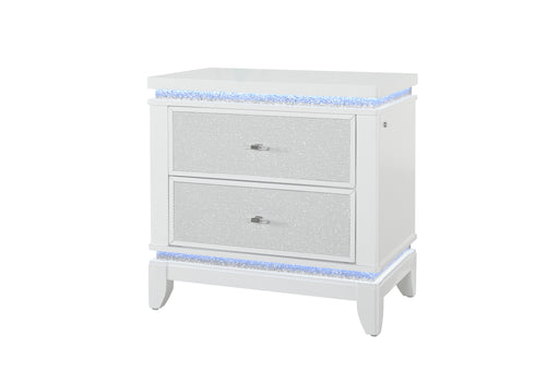 ALINA WHITE NIGHTSTAND WITH LED AND USB - Furniture House (VA)