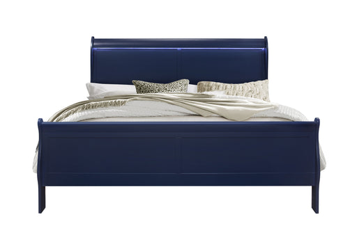 CHARLIE BLUE KING BED WITH LED, DRESSER, MIRROR, NIGHTSTAND - Furniture House (VA)