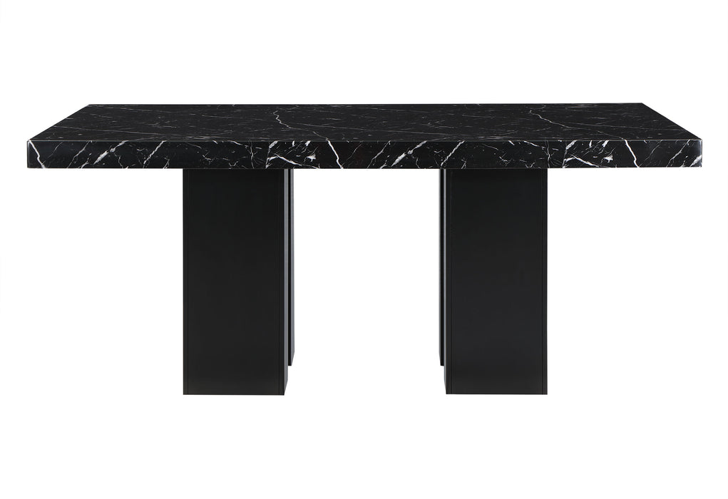 D03 DINING TABLE +8 D03 DINING CHAIRS BLACK - Furniture House (VA)