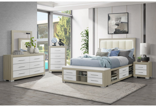 EMMA NATURAL/WHITE QUEEN BED GROUP - Furniture House (VA)