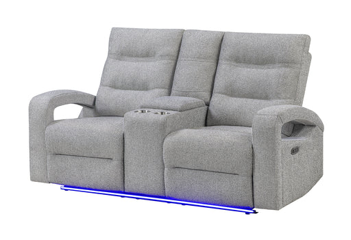 U6611 GREY 15 POWER CONSOLE RECLINING LOVESEAT WITH LED - Furniture House (VA)