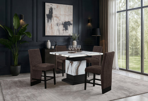 D12 BAR TABLE AND 4 D12 BROWN BAR STOOLS - Furniture House (VA)