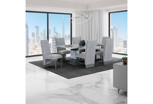 D1212 DINING TABLE + 6 D12DC WHITE/GREY - Furniture House (VA)