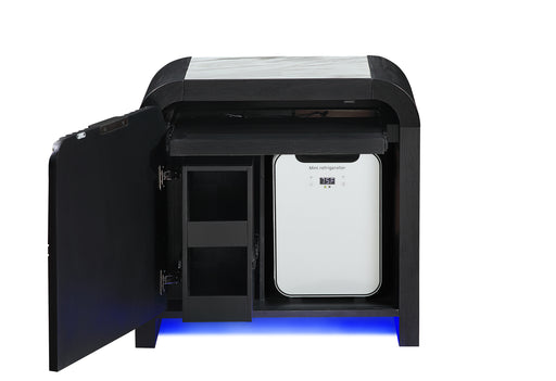 BECKETT WHITE/BLACK NIGHTSTAND WITH LED, COOLER AND SPEAKER - Furniture House (VA)
