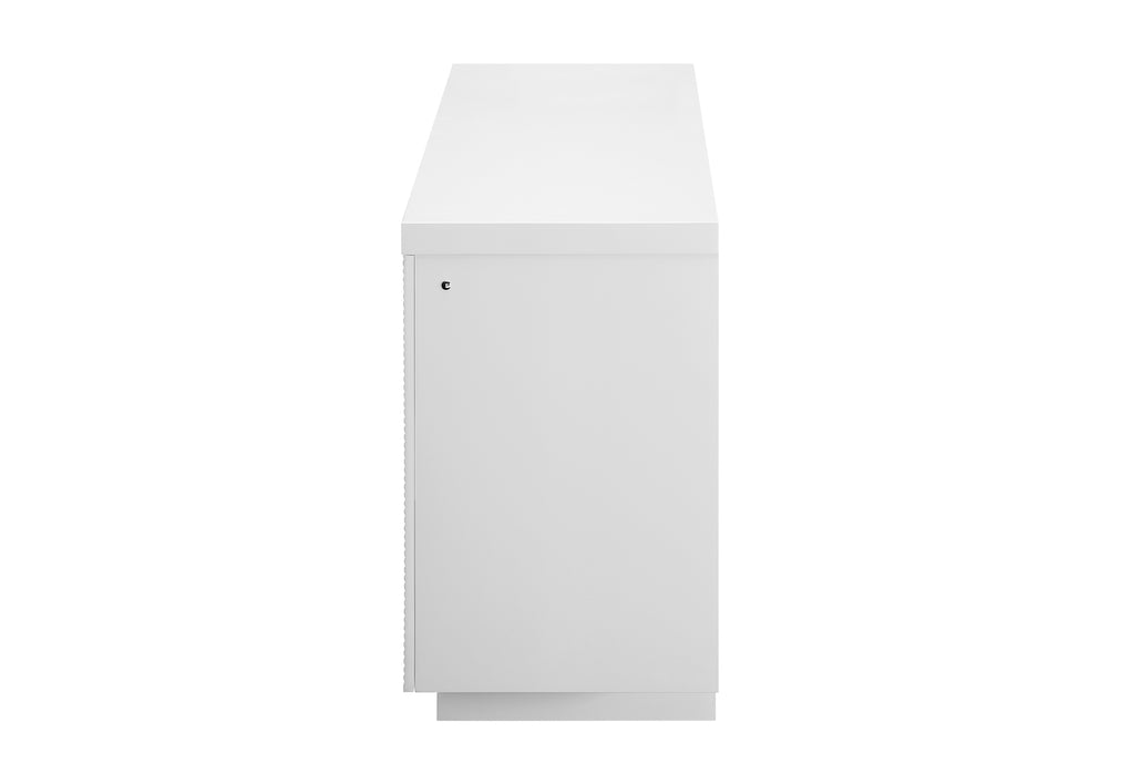AILEEN WHITE 76" ENT UNIT W/LED, SPEAKERS, CRYSTAL AND POP-UP DOORS - Furniture House (VA)