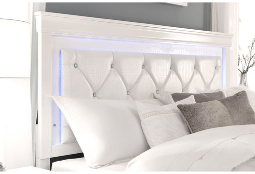 POMPEI METALLIC WHITE KING BED W/LED, DRESSER, MIRROR AND NIGHTSTAND - Furniture House (VA)
