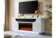 AILEEN WHITE 76" ENT UNIT W/LED, SPEAKERS, CRYSTAL AND POP-UP DOORS - Furniture House (VA)