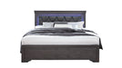 POMPEI METALLIC GREY QUEEN BED WITH LED - Furniture House (VA)