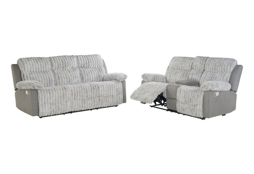 U6028 GREY RECLINING SOFA/CONSOLE RECLINING LOVESEAT - Furniture House (VA)