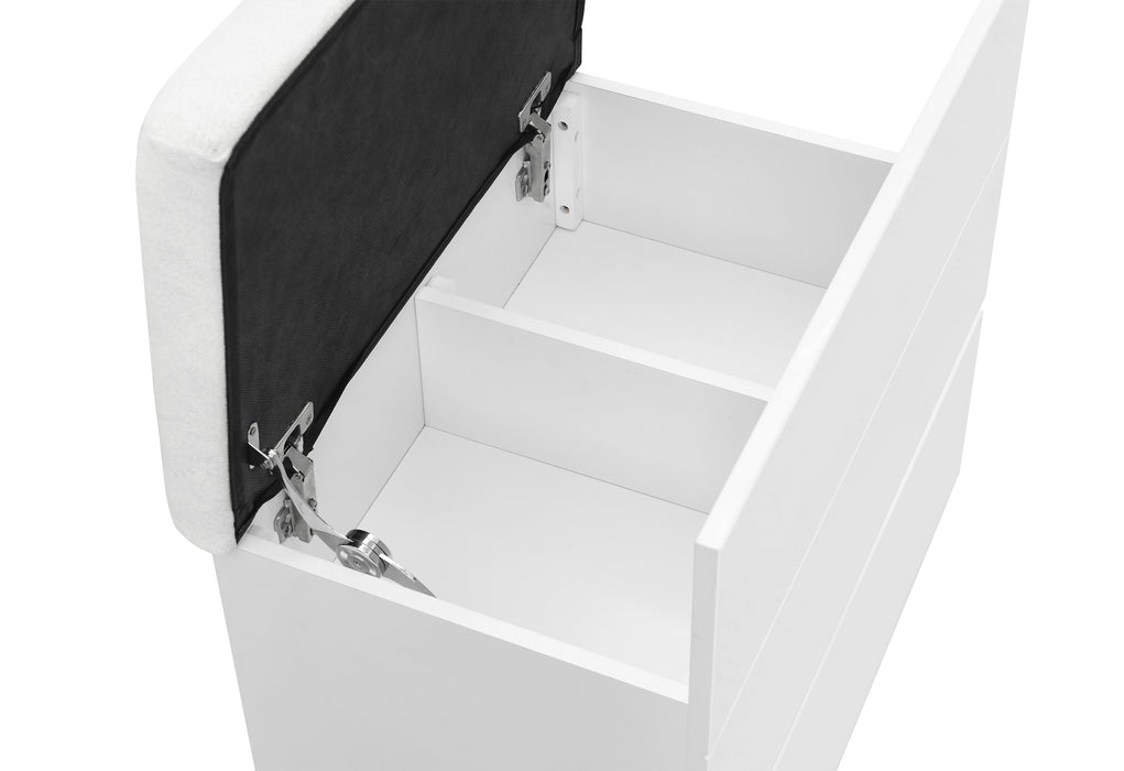 ELLA WHITE VANITY SET WITH STORAGE STOOL - Furniture House (VA)