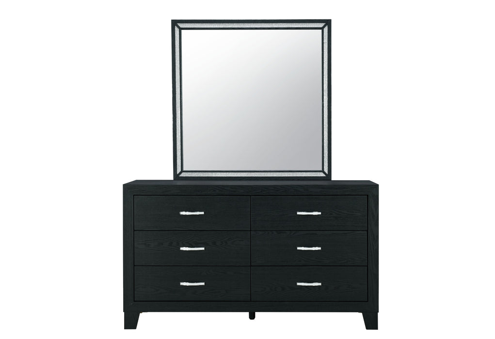 REID BLACK KING BED GROUP WITH LED - Furniture House (VA)