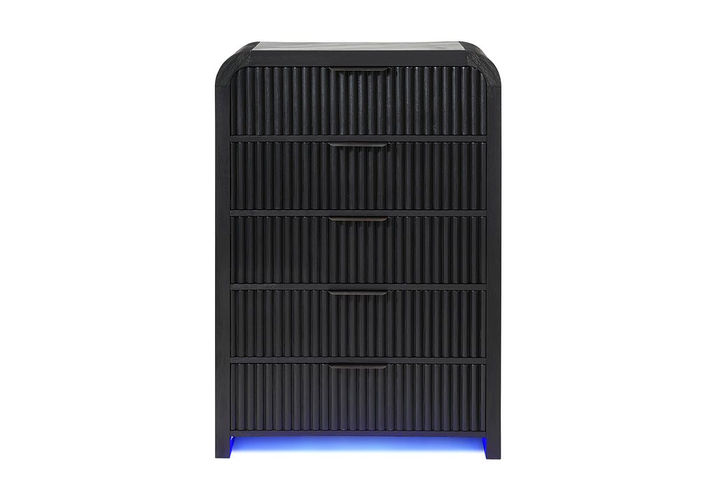 BECKETT WHT/BLK CHEST W/ LED - Furniture House (VA)